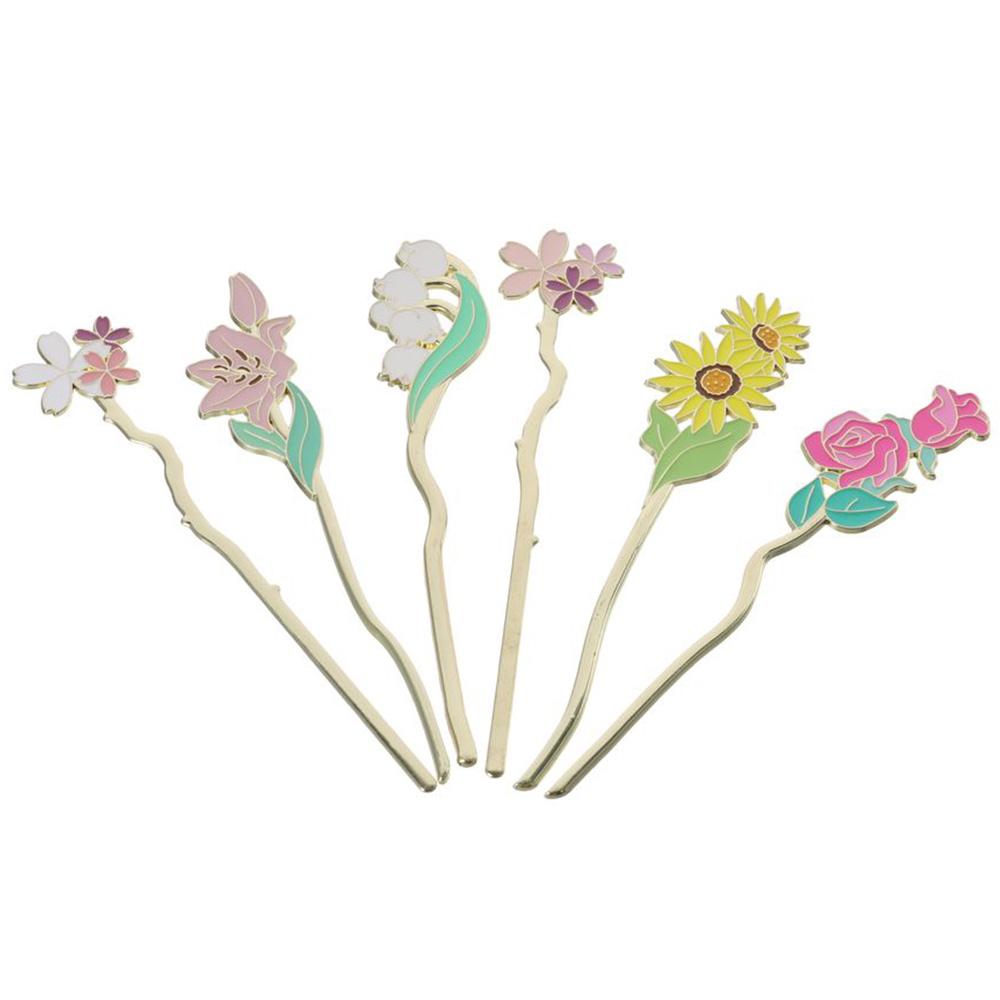 1/6 шт. металлические закладки, милые художественные закладки, подарки, цветочная бумага, закладки для офиса