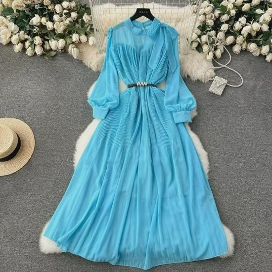 2024 Spring Sweet Bow Chiffon Puff Sleeve Dress with Slimming Waist and Pleats One Size чорний
2024 Spring Sweet Bow Chiffon Puff Sleeve Dress with Slimming Waist and Pleats One Size чорний