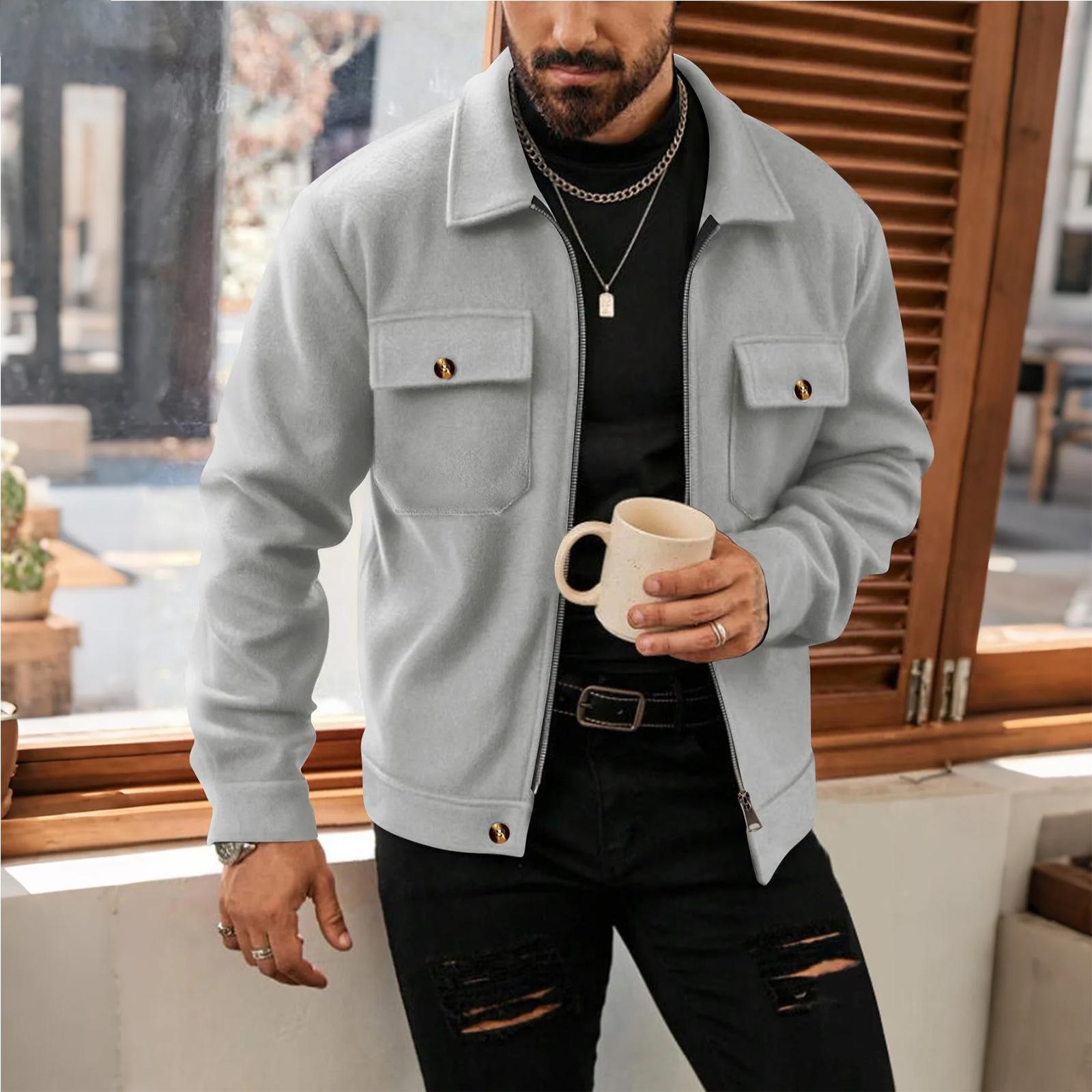 Men s Fashionable High Street Woolen Zipper Jacket S
Men s Fashionable High Street Woolen Zipper Jacket S