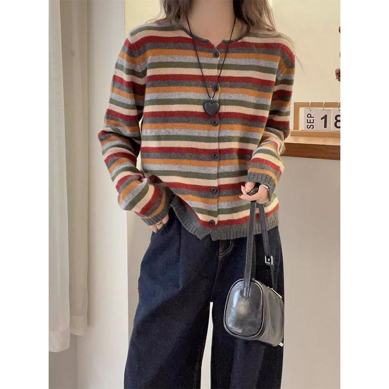Korean Style Women s Stripe Knit Cardigan – Round Neck, Long Sleeve, Autumn Fashion Sweater Coat. S серый
Korean Style Women s Stripe Knit Cardigan – Round Neck, Long Sleeve, Autumn Fashion Sweater Coat. S серый