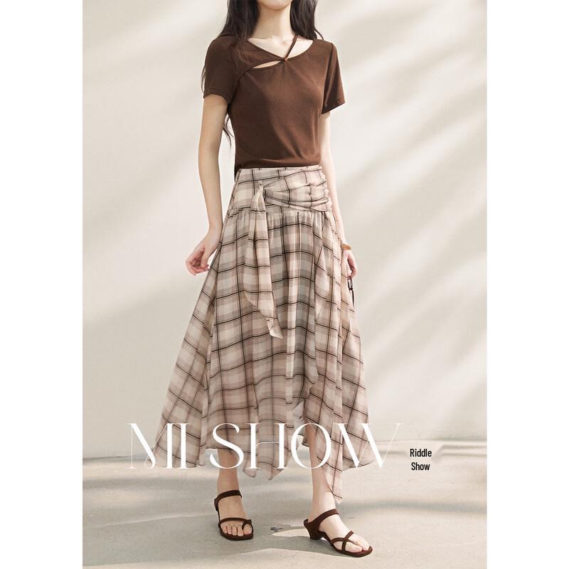 Meixiu French Plaid Chiffon Irregular Midi Skirt M
Meixiu French Plaid Chiffon Irregular Midi Skirt M