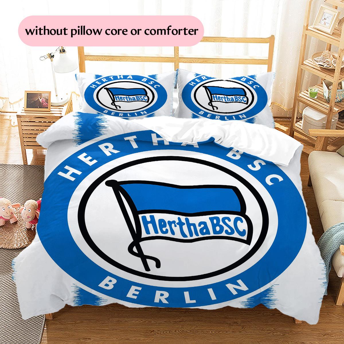 Hertha BSC Pattern Bedding Quilt Set Home Decoration Gift (1 * duvet cover + 2 * pillowcase without core) 135x200cm
Hertha BSC Pattern Bedding Quilt Set Home Decoration Gift (1 * duvet cover + 2 * pillowcase without core) 135x200cm