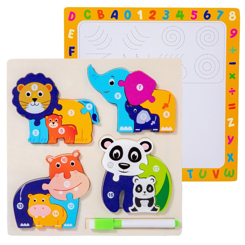 Wooden Animal Parent-Child Drawing Board 3D Puzzles Double-Sided Digital Puzzles Children s Cartoon Early Education Toys Gifts High Quality
Wooden Animal Parent-Child Drawing Board 3D Puzzles Double-Sided Digital Puzzles Children s Cartoon Early Education Toys Gifts High Quality