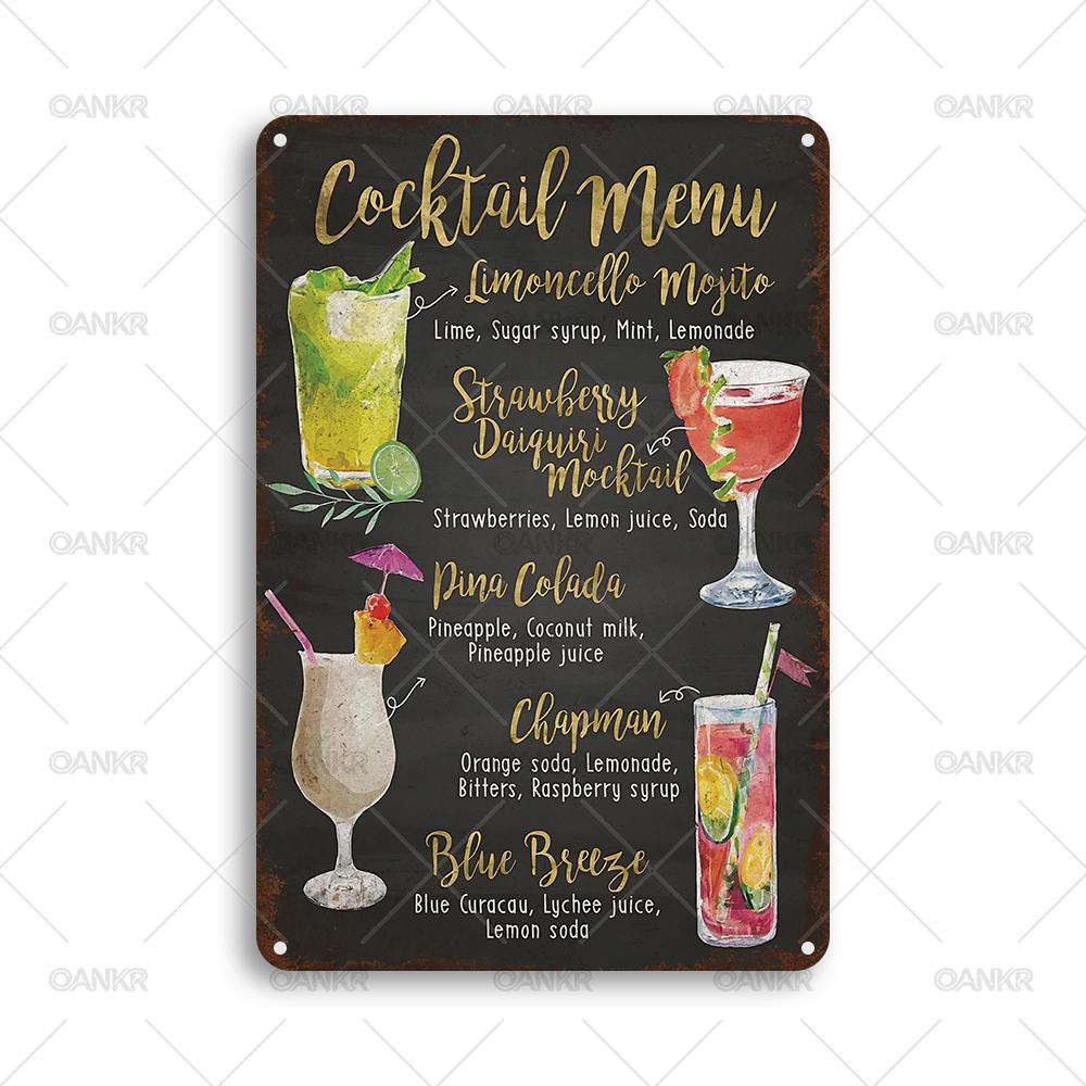 Vintage Pub Bar Club Decor Poster Metal Tin Sign Cocktail Menu Metal Signs for Backyard Bar Restaurant Art Wall Decor 20x30cm
Vintage Pub Bar Club Decor Poster Metal Tin Sign Cocktail Menu Metal Signs for Backyard Bar Restaurant Art Wall Decor 20x30cm