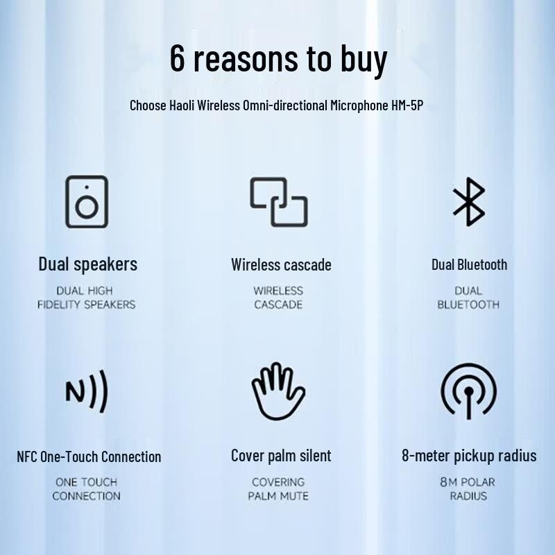 Horion HM-5P Wireless Omnidirectional Conference Microphone (CN version)
Horion HM-5P Wireless Omnidirectional Conference Microphone (CN version)