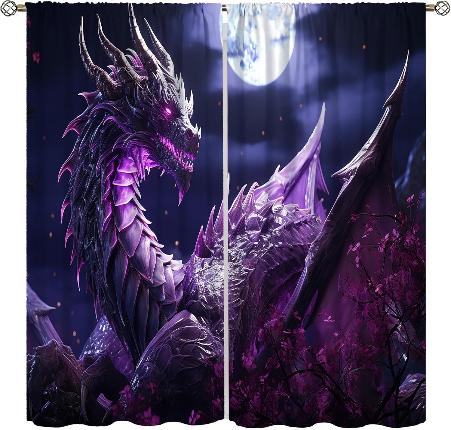 Dragon Curtains for Bedroom Mystic Courage Fantasy Purple Night Sky Legend Epic Treasure Spitting Fire Dragon Window Drapes Prin 100*130 Rod Pocket 1pcs
Dragon Curtains for Bedroom Mystic Courage Fantasy Purple Night Sky Legend Epic Treasure Spitting Fire Dragon Window Drapes Prin 100*130 Rod Pocket 1pcs