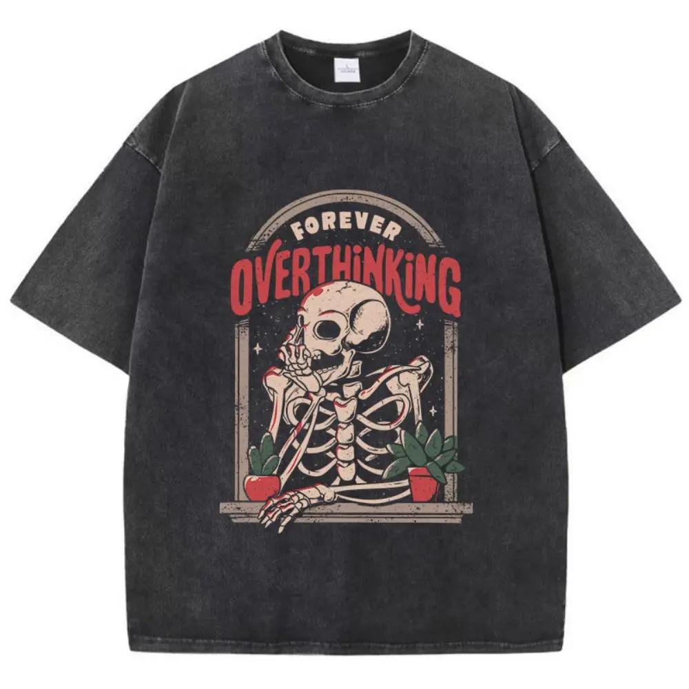Casual Cotton Washed T-Shirts Skeleton Man On The Balcony Printing Tops Oversize O-Neck Soft Short Sleeve Mans Clothes S
Casual Cotton Washed T-Shirts Skeleton Man On The Balcony Printing Tops Oversize O-Neck Soft Short Sleeve Mans Clothes S