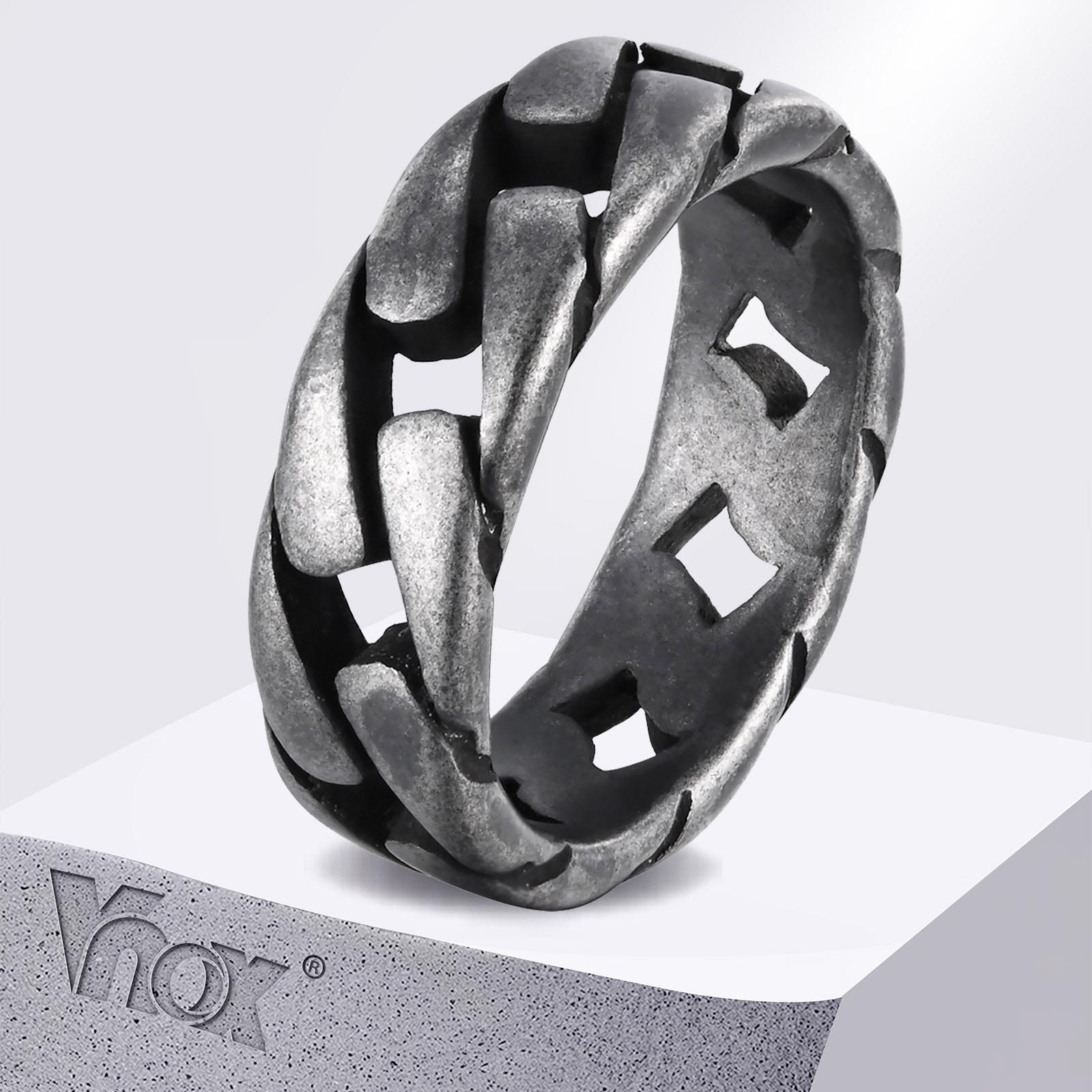Vnox Men Vintage Oxidized Stainless Steel Rings, Links Shaped Finger Band, Punk Rock Male Alliance 12
Vnox Men Vintage Oxidized Stainless Steel Rings, Links Shaped Finger Band, Punk Rock Male Alliance 12
