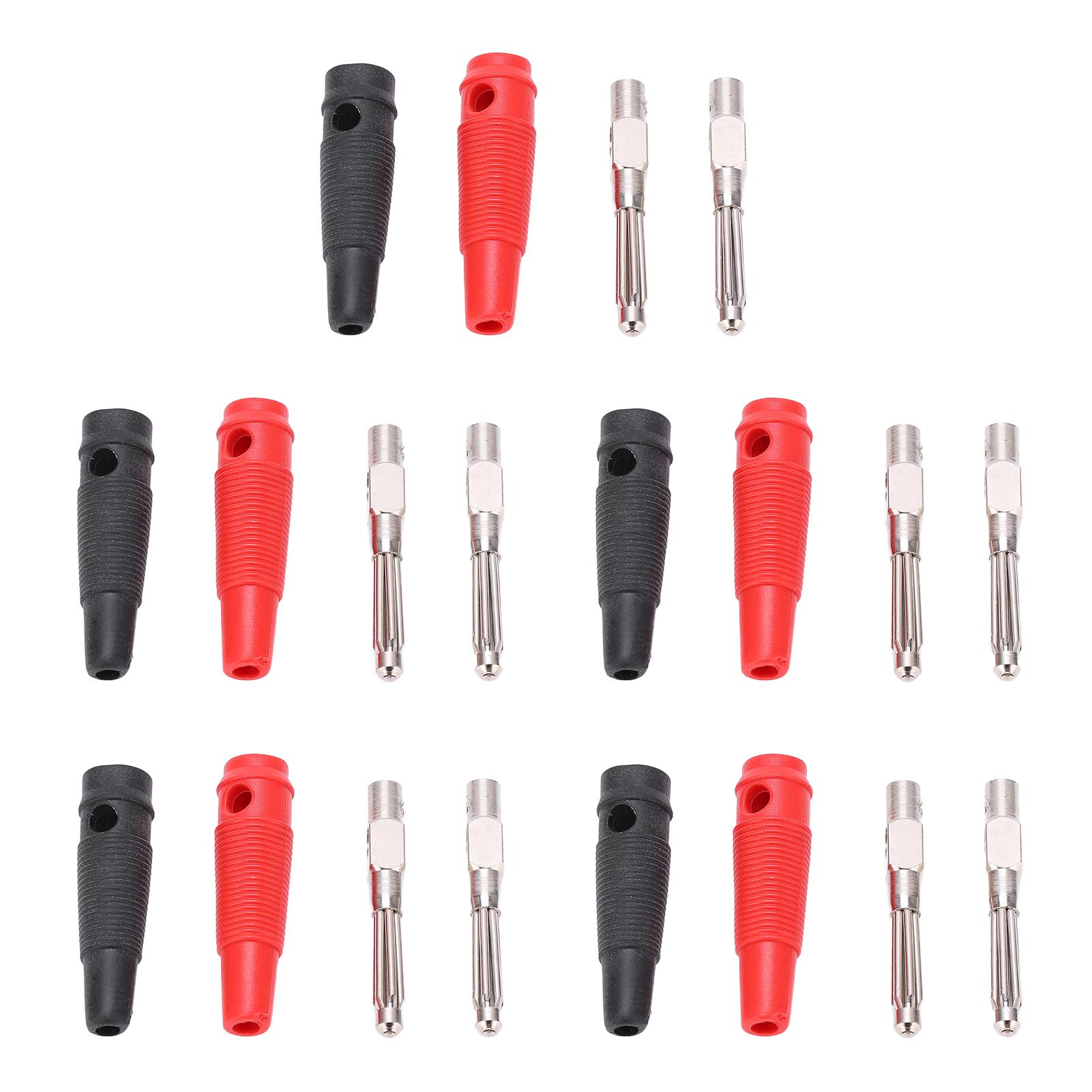 10Pcs 4mm 7Pin Banana Plug Stackable Banana Connector 32A 1000V Black Red with Soft Sleeve Screw
10Pcs 4mm 7Pin Banana Plug Stackable Banana Connector 32A 1000V Black Red with Soft Sleeve Screw