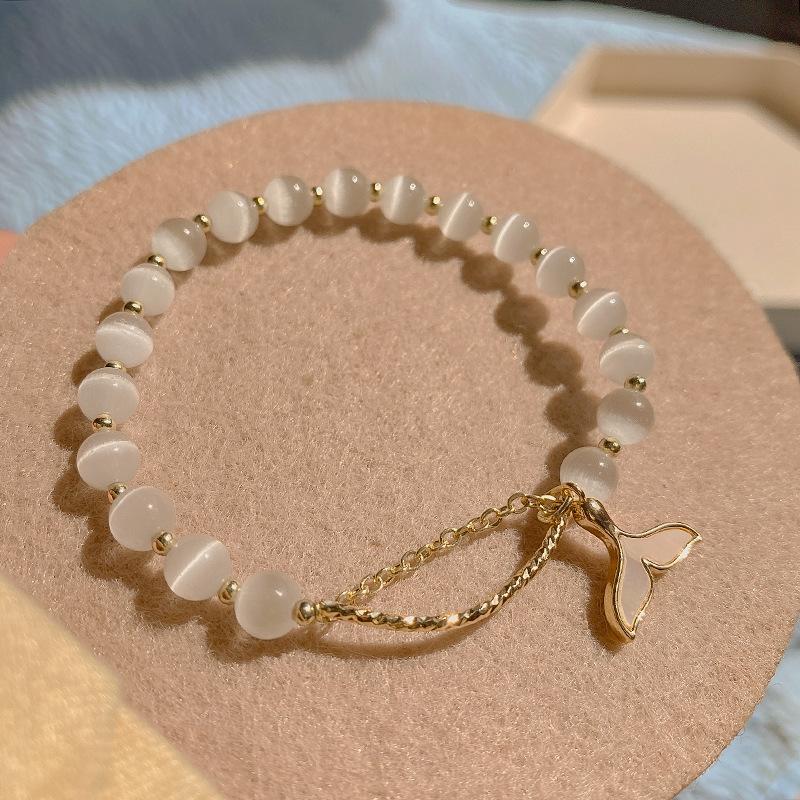 Korea Clear Opal Natural Stone Fritillary Mermaid Tail Beads Charm Bracelets for Women 14K Real Gold Plating Copper Strand
Korea Clear Opal Natural Stone Fritillary Mermaid Tail Beads Charm Bracelets for Women 14K Real Gold Plating Copper Strand