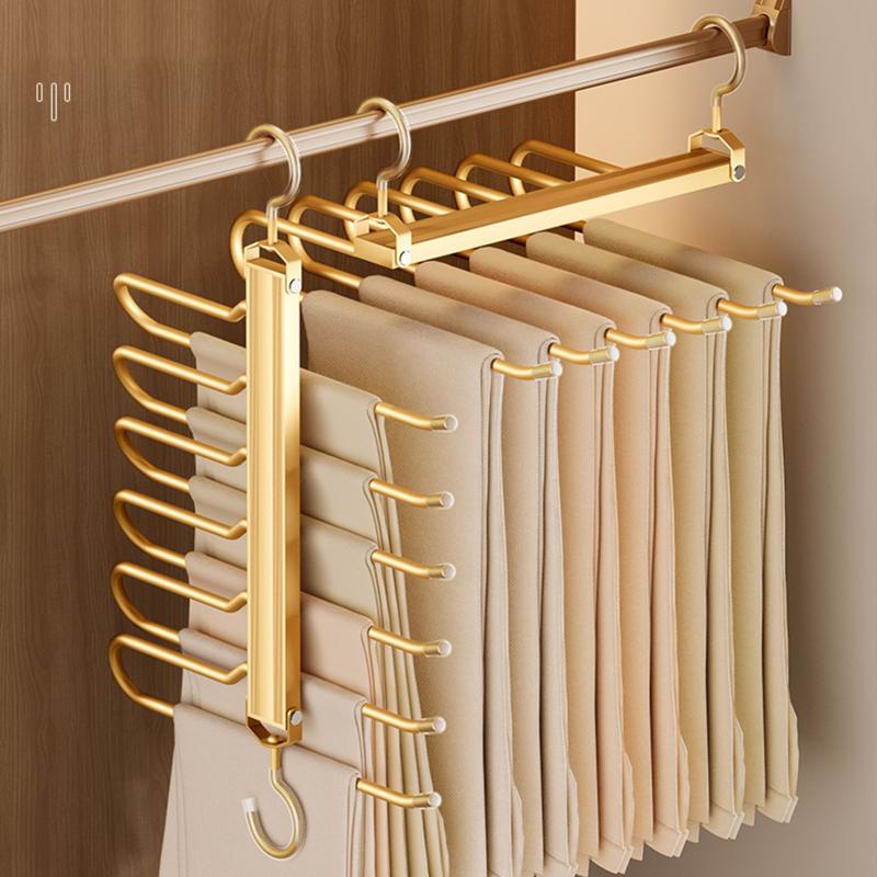 6 In 1 Trouser Hangers Magic Multi Layer Aluminium Alloy Pants Storage Rack 360 Rotatable Foldable Protable Cloth Pants Hangers
6 In 1 Trouser Hangers Magic Multi Layer Aluminium Alloy Pants Storage Rack 360 Rotatable Foldable Protable Cloth Pants Hangers