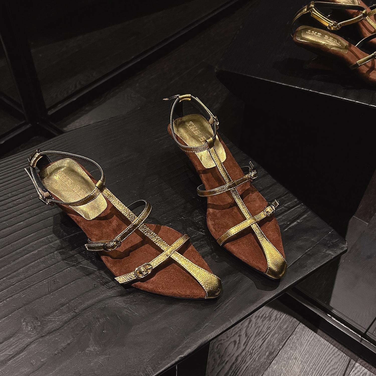 Wedge heel cross thin belt sandals women s 2025 new summer pointed belt buckle versatile hollow Roman sandals 39 золотой
Wedge heel cross thin belt sandals women s 2025 new summer pointed belt buckle versatile hollow Roman sandals 39 золотой