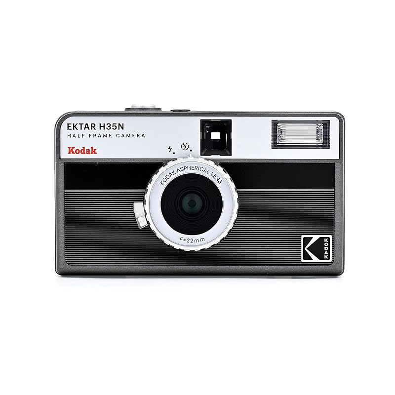 KODAK EKTAR H35N Half-frame film camera, 35mm, reusable, focus-free, bulb function, built-in star filter, coated improved lens (single item, striped
KODAK EKTAR H35N Half-frame film camera, 35mm, reusable, focus-free, bulb function, built-in star filter, coated improved lens (single item, striped