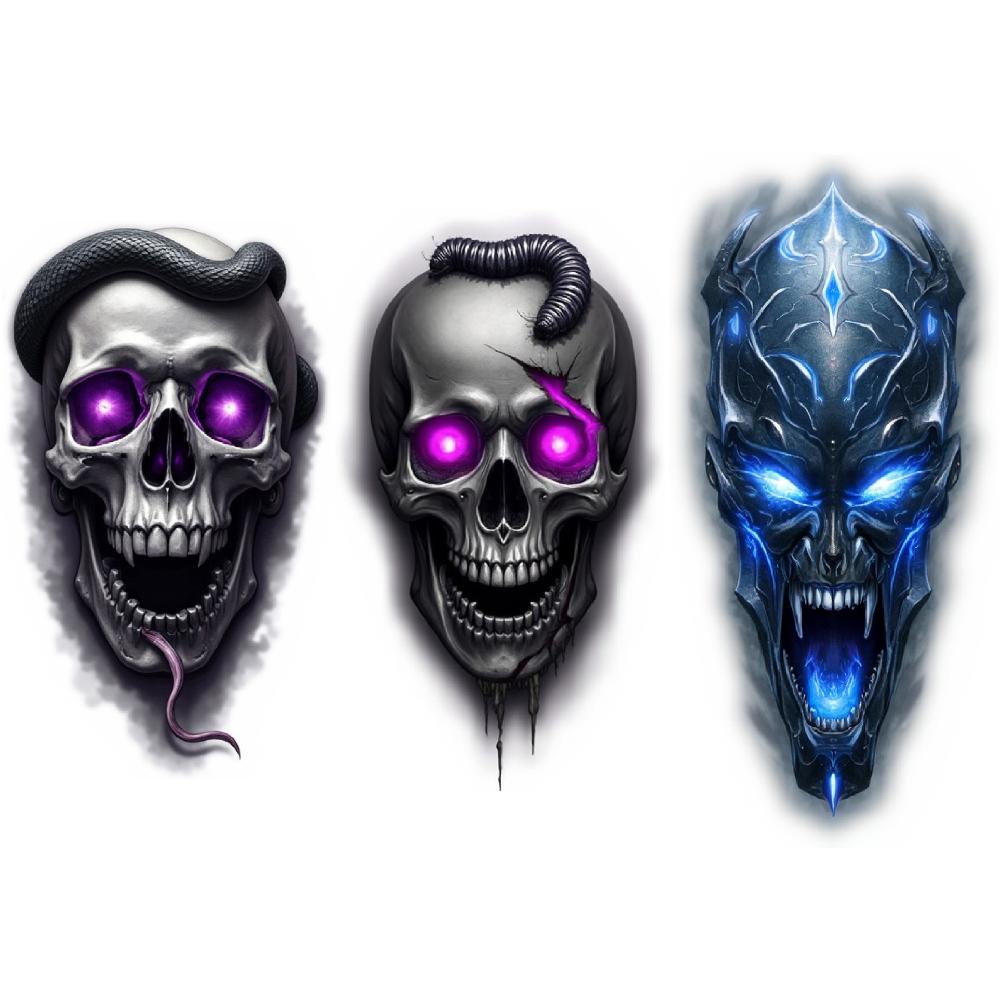 3pcs Temporary Tattoo Realistic Temporary Tattoos Cat Skull Snake Skull Hooded Skull For Arms Adults Thighs
3pcs Temporary Tattoo Realistic Temporary Tattoos Cat Skull Snake Skull Hooded Skull For Arms Adults Thighs
