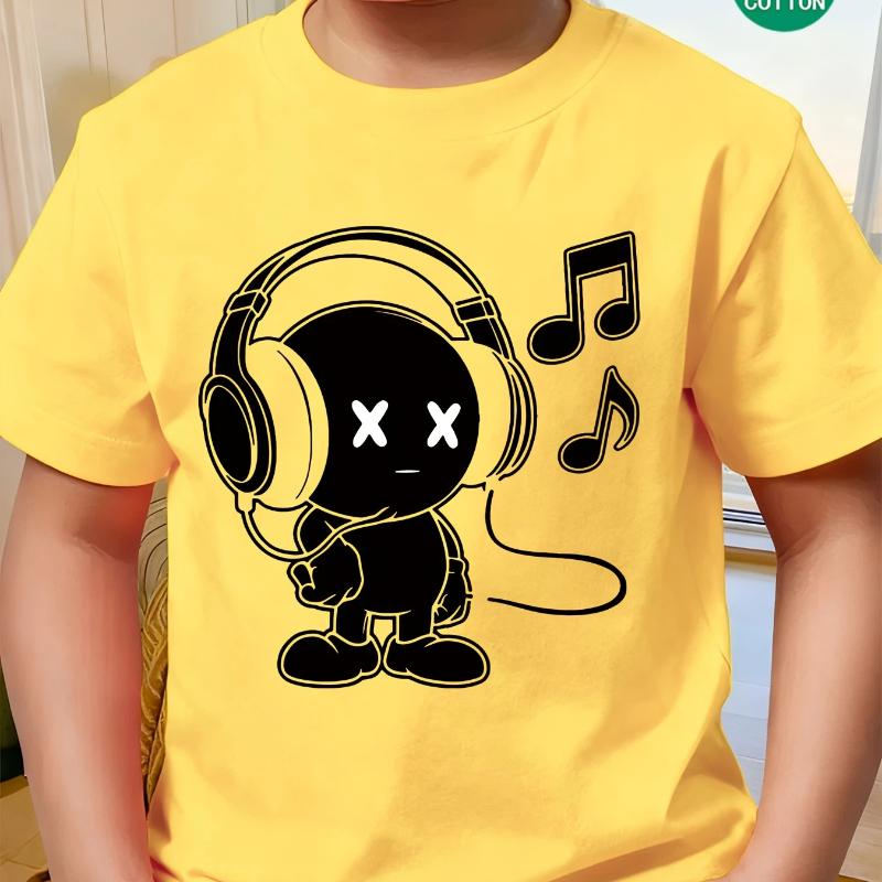100% Cotton Fashion Boys Short Sleeve T-Shirt with Cool and Cute Cartoon Headphone-Wearing Kid Print 100 жовтий
100% Cotton Fashion Boys Short Sleeve T-Shirt with Cool and Cute Cartoon Headphone-Wearing Kid Print 100 жовтий
