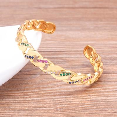 Nidin Fashion Copper Zircon Bracelet For Women Gold Plated Chain Bracelets Open Cuff Adjustable Bangle Jewelry Gift Wholesale 56-58mm
Nidin Fashion Copper Zircon Bracelet For Women Gold Plated Chain Bracelets Open Cuff Adjustable Bangle Jewelry Gift Wholesale 56-58mm
