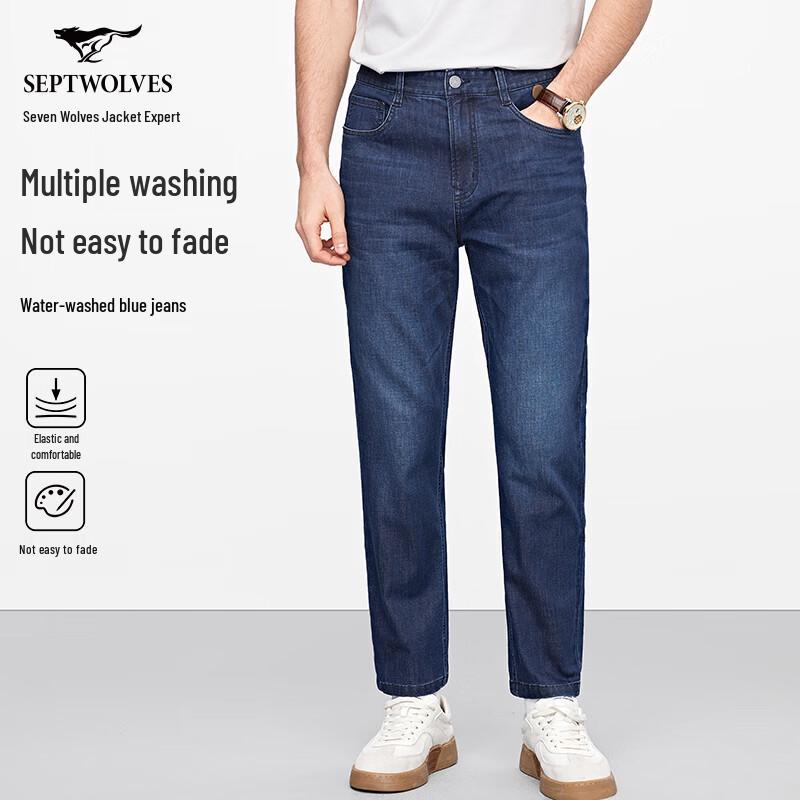 Qipilang Men s Washed Straight-Leg Denim Jeans 33 A
Qipilang Men s Washed Straight-Leg Denim Jeans 33 A