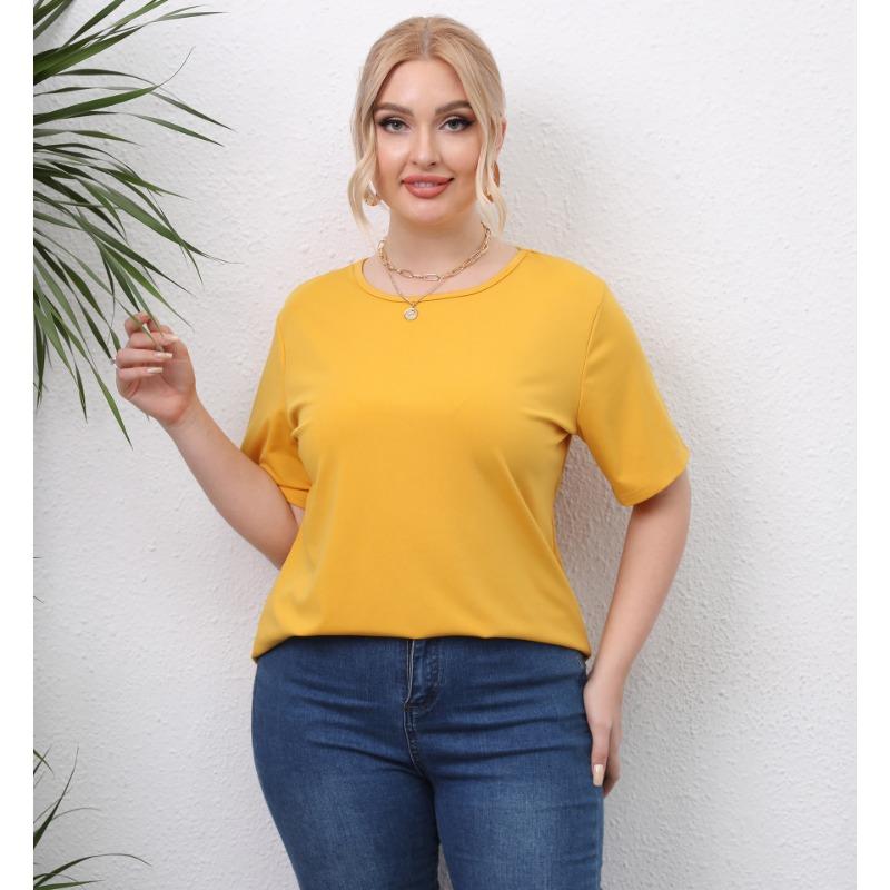 Літня жіноча футболка великого розміру Повсякденна футболка з коротким рукавом і вирізаним верхом 3XL жовтий
Літня жіноча футболка великого розміру Повсякденна футболка з коротким рукавом і вирізаним верхом 3XL жовтий