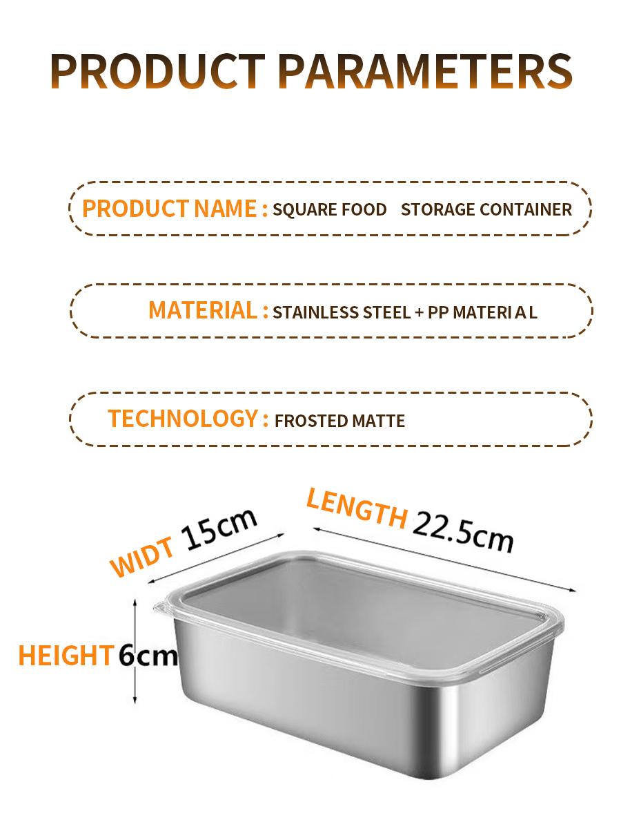 Пять контейнеров для хранения продуктов из нержавеющей стали с квадратными крышками
Пять контейнеров для хранения продуктов из нержавеющей стали с квадратными крышками