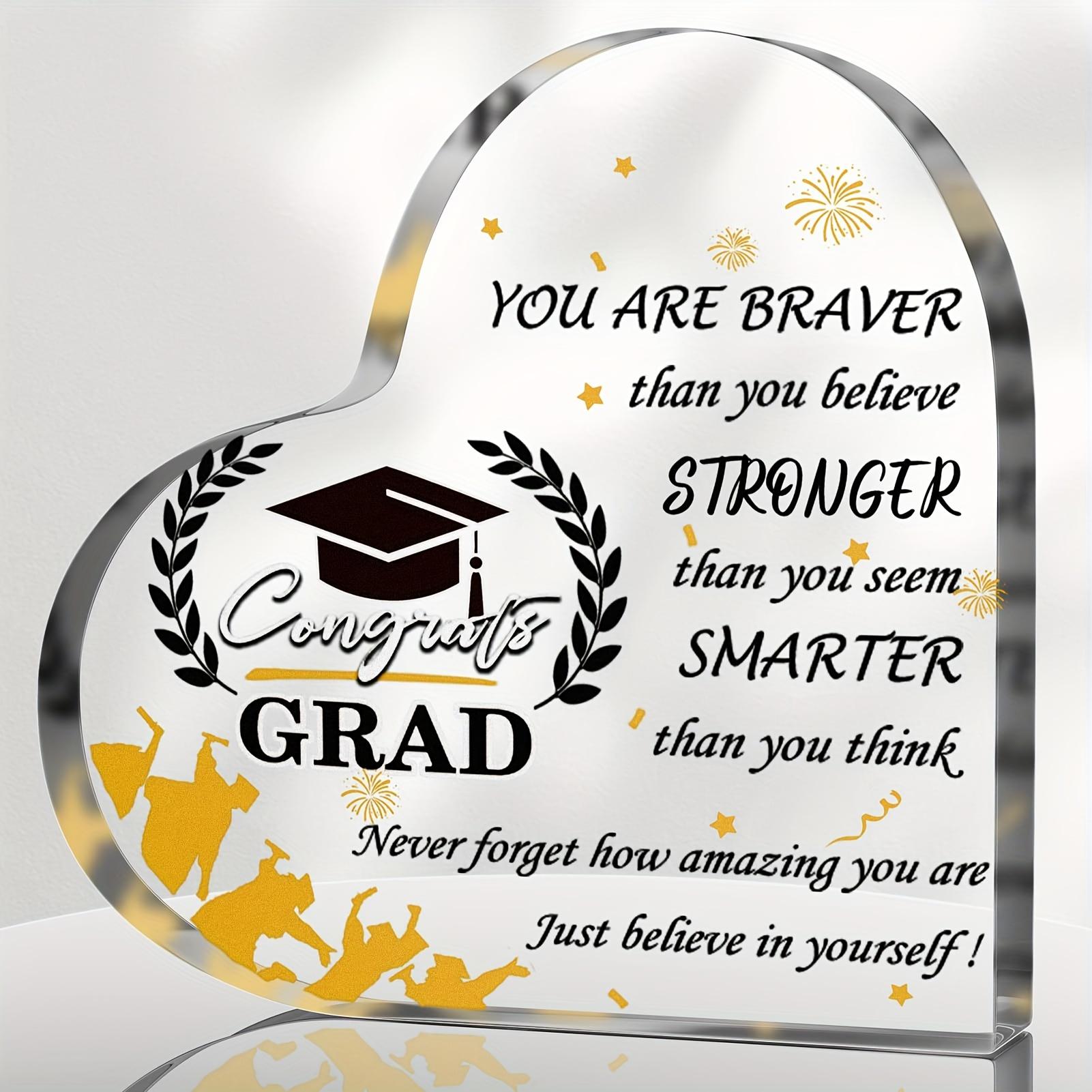 Inspirational Acrylic Graduation Gift, Heart-Shaped Dashboard Ornament with Encouraging Quotes, Grad Cap and Laurel Design, Commemorative Keepsake 10*10cm
Inspirational Acrylic Graduation Gift, Heart-Shaped Dashboard Ornament with Encouraging Quotes, Grad Cap and Laurel Design, Commemorative Keepsake 10*10cm