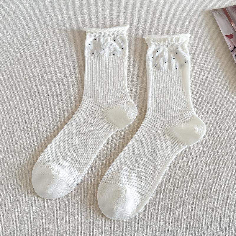 Ballet-style Pile Socks for Children in Summer Light Style Mid-calf Socks with Mesh Ventilation, Polka Dots, Rolled Edges, and No Bones 1 pair белый
Ballet-style Pile Socks for Children in Summer Light Style Mid-calf Socks with Mesh Ventilation, Polka Dots, Rolled Edges, and No Bones 1 pair белый
