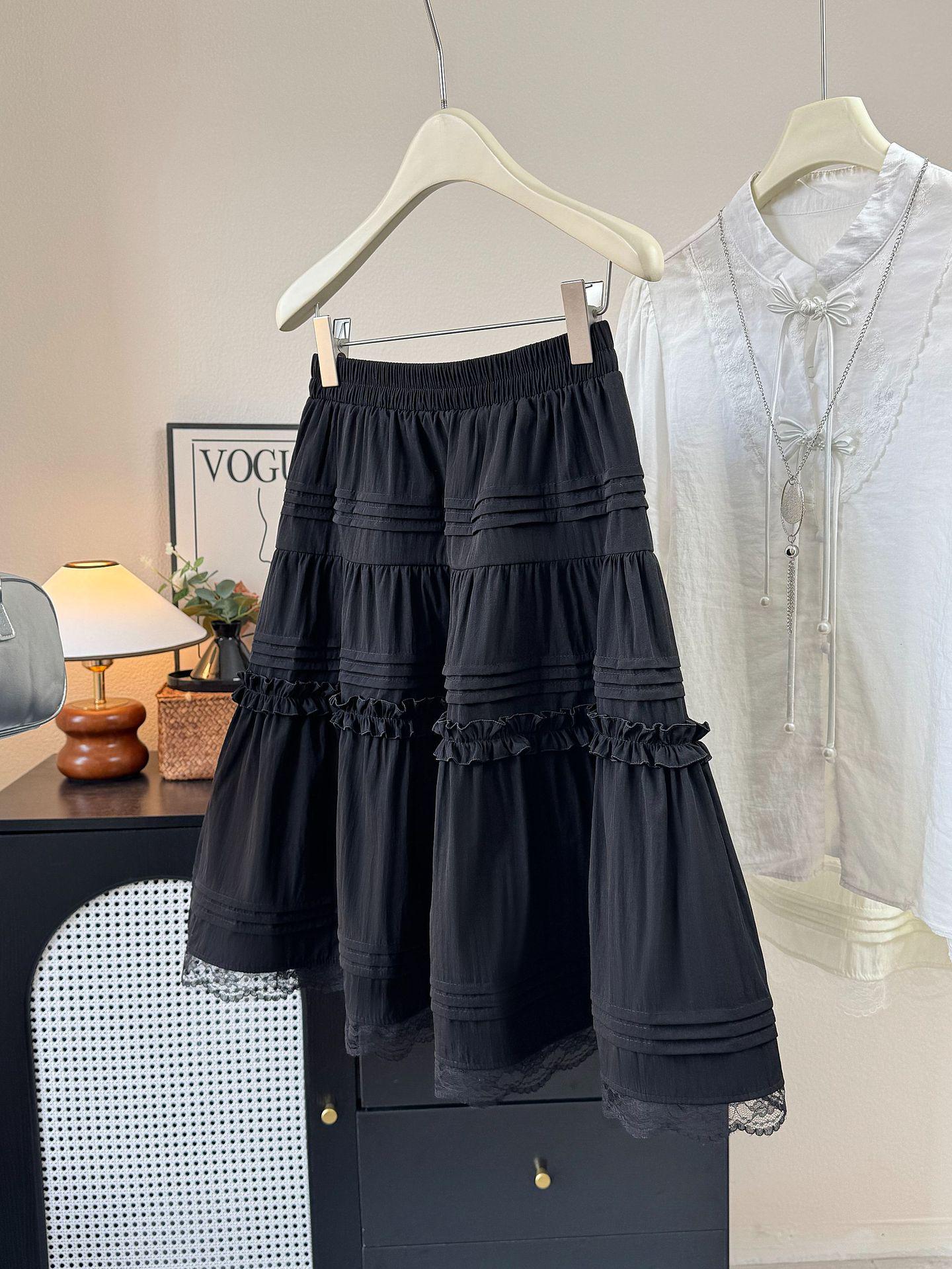 2026 Spring/Summer Sweet Ballet Lace Trim A-line High Waist Midi Skirt - White One Size чорний
2026 Spring/Summer Sweet Ballet Lace Trim A-line High Waist Midi Skirt - White One Size чорний