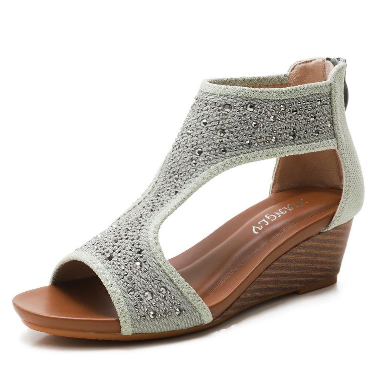 Back zipper wedge sandals, summer new platform fairy style ins tide bohemian beach shoes - 36
Back zipper wedge sandals, summer new platform fairy style ins tide bohemian beach shoes - 36