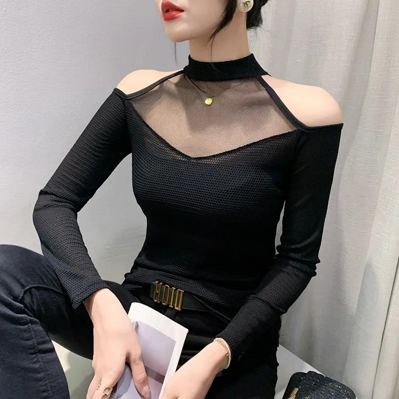 Spring and Autumn New Style Creative Stitching Hollow Mesh Off-shoulder Slim Long-sleeved Women s Bottoming Shirt Trendy S чёрный
Spring and Autumn New Style Creative Stitching Hollow Mesh Off-shoulder Slim Long-sleeved Women s Bottoming Shirt Trendy S чёрный