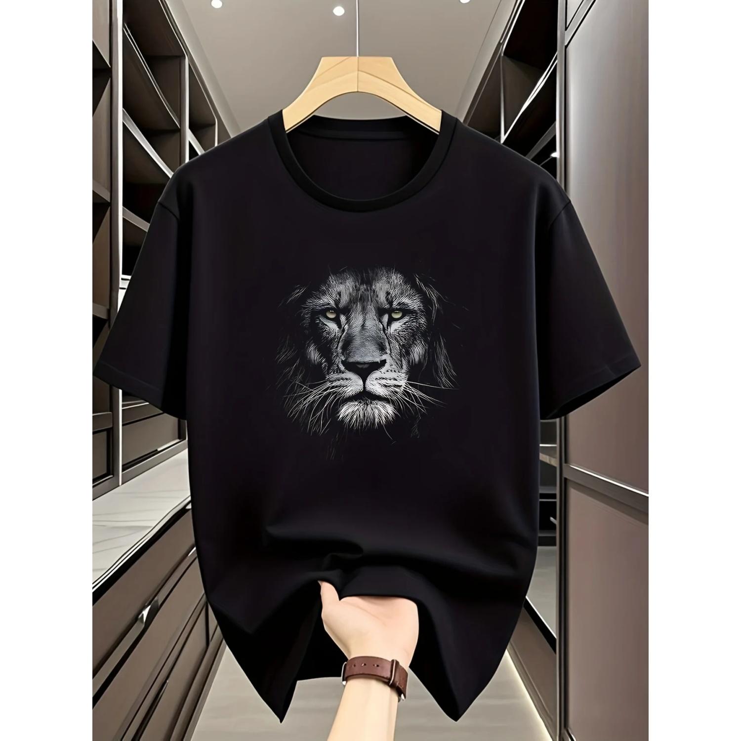Localmen Men s Lion Pattern T-shirt - Black Round Neck T-shirt with White Lion Face Print Suitable for All Seasons S чёрный
Localmen Men s Lion Pattern T-shirt - Black Round Neck T-shirt with White Lion Face Print Suitable for All Seasons S чёрный