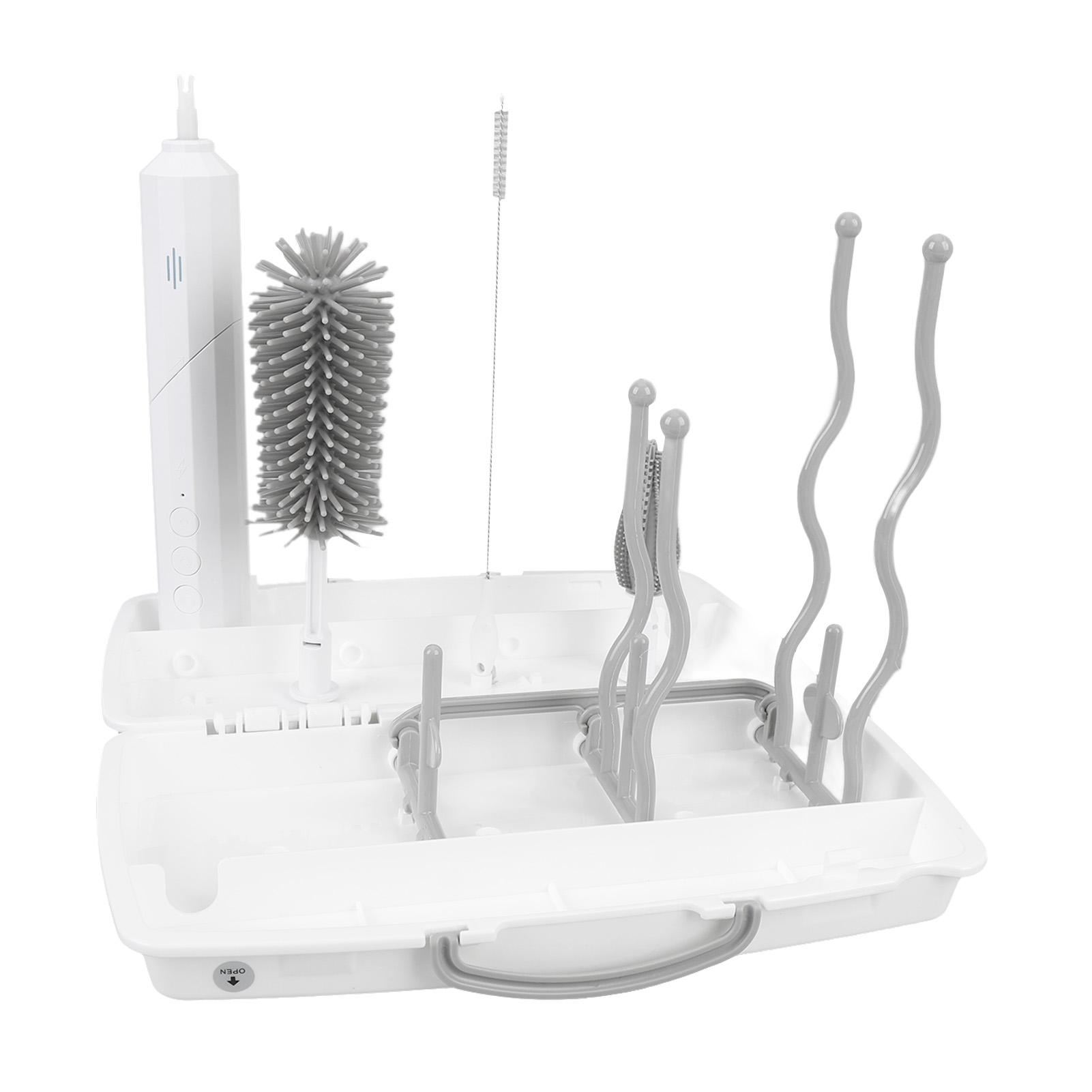 Electric Bottle Brush Set 3 Speeds 2 Replaceable Heads Rechargeable Electric Bottle Cleaning Brush with Drying Rack білий
Electric Bottle Brush Set 3 Speeds 2 Replaceable Heads Rechargeable Electric Bottle Cleaning Brush with Drying Rack білий