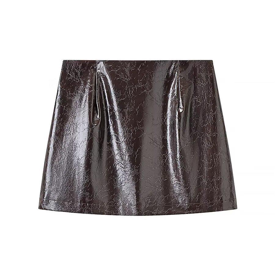 Women s Street Style Leather Suit: Double-breasted Waist-cinching Jacket & A-line Skirt Set Medium
Women s Street Style Leather Suit: Double-breasted Waist-cinching Jacket & A-line Skirt Set Medium