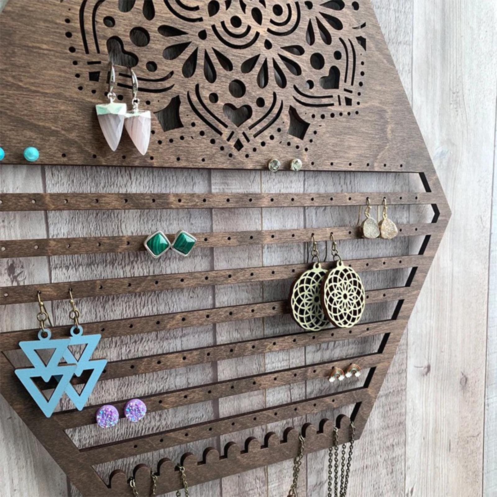 Earring Holder Organizer Wooden Hexagon Necklace Rack Creative Jewelry Storage Organization Home Wall Art Decoration 1pc
Earring Holder Organizer Wooden Hexagon Necklace Rack Creative Jewelry Storage Organization Home Wall Art Decoration 1pc