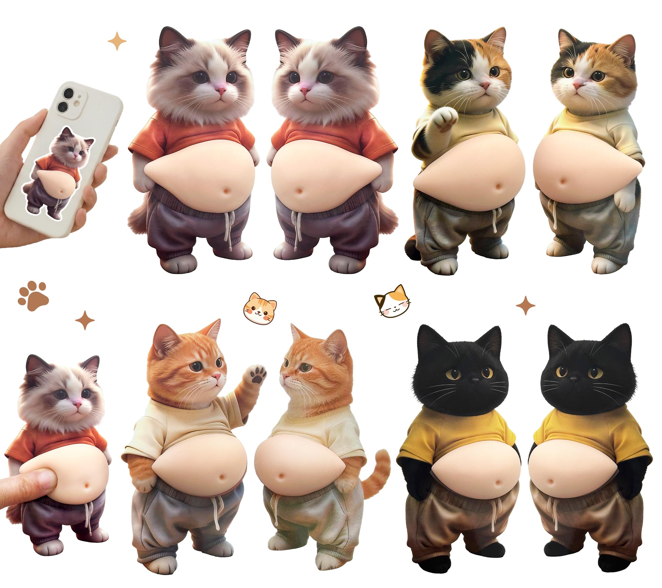 GOKEI Squishy Belly Stickers Stickers Soft and Squishy Cat Dog Shiba Inu Calico Cat Relaxation Chubby Cat Stress Relief 4 Cat Sets C 3D (8 Pieces) -
GOKEI Squishy Belly Stickers Stickers Soft and Squishy Cat Dog Shiba Inu Calico Cat Relaxation Chubby Cat Stress Relief 4 Cat Sets C 3D (8 Pieces) -