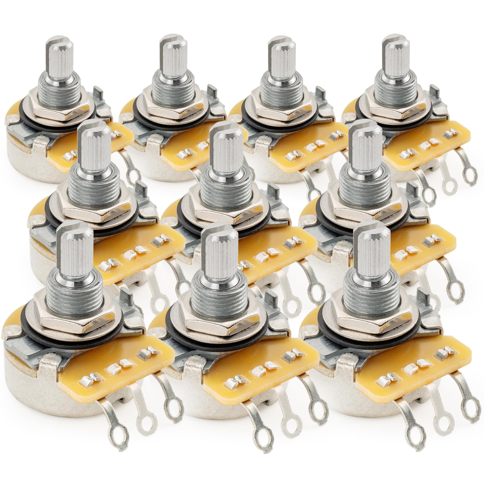 CTS 450 B500K Pot Standard Split Shaft B Curve Potentiometer for Electric Guitar Bass of 3/8 10% (Set 10)
CTS 450 B500K Pot Standard Split Shaft B Curve Potentiometer for Electric Guitar Bass of 3/8 10% (Set 10)