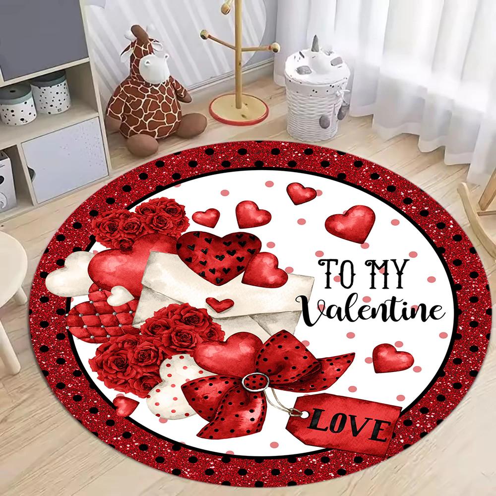 Round Rug Valentine Heart Red Car Roses Love Message Romantic Bedroom Decor Floor Mat Holiday Gift Kitchen Rug Home Decoration 60cmx60cm
Round Rug Valentine Heart Red Car Roses Love Message Romantic Bedroom Decor Floor Mat Holiday Gift Kitchen Rug Home Decoration 60cmx60cm