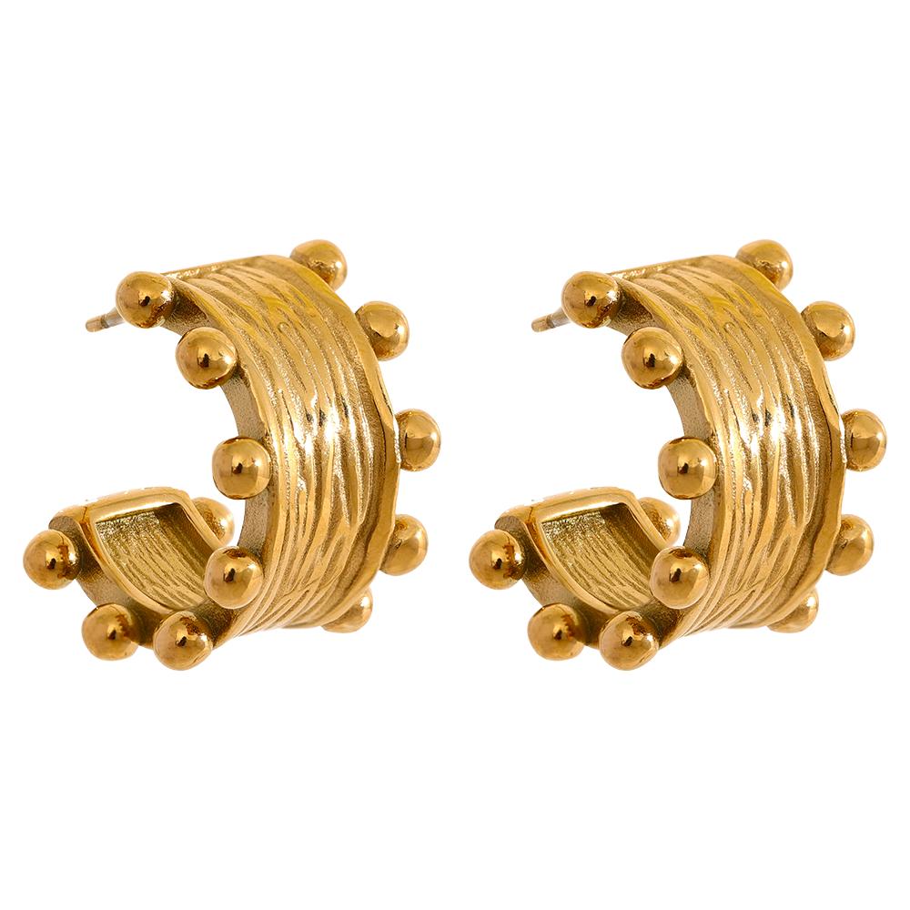 Yhpup France Fashion 18k Gold Plated Stainless Steel C Shape Hoop Earrings High Quality Geometry Charm Waterproof Jewelry Bijoux
Yhpup France Fashion 18k Gold Plated Stainless Steel C Shape Hoop Earrings High Quality Geometry Charm Waterproof Jewelry Bijoux