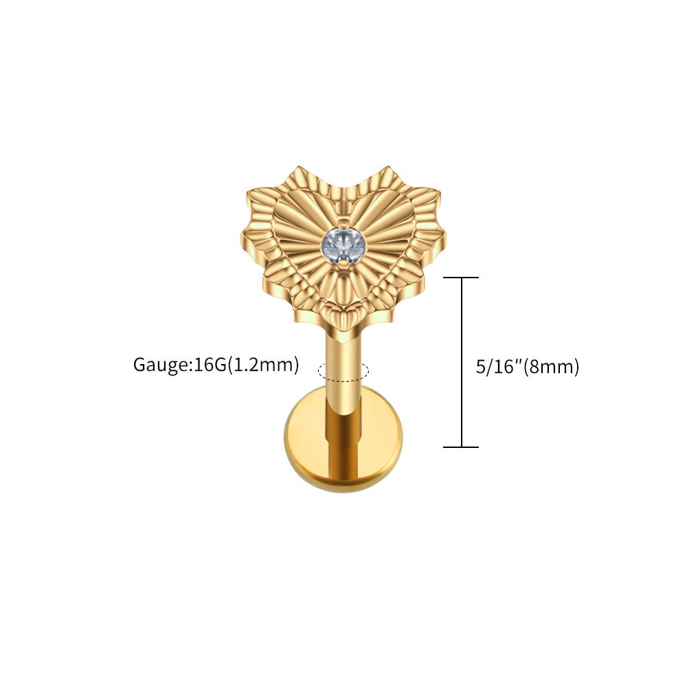 Right Grand ASTM F136 Titanium 16G Bad Romance Heart with CZ Stud Earring Tragus Helix Conch Cartilage Ear Flat Back Piercing
Right Grand ASTM F136 Titanium 16G Bad Romance Heart with CZ Stud Earring Tragus Helix Conch Cartilage Ear Flat Back Piercing