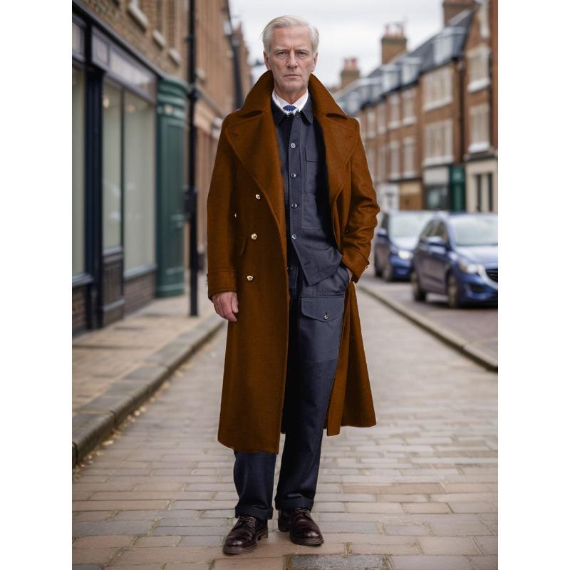 Осенне-зимнее мужское шерстяное пальто, удлиненное выше колена XL коричневый
Осенне-зимнее мужское шерстяное пальто, удлиненное выше колена XL коричневый