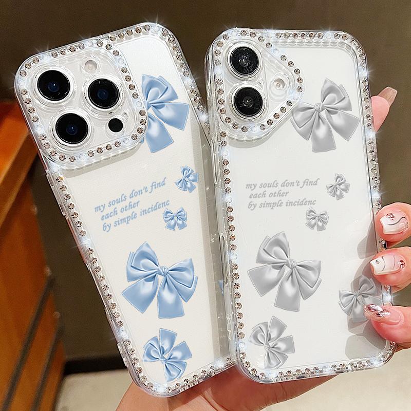 Bowknot Print Diamond Frame Phone Case For iPhone 16 Pro 16E 15 Pro Max 14 13 12 11 Clear Anti-Fall Soft Silicone Shockproof Bumper Cover iPhone 16e
Bowknot Print Diamond Frame Phone Case For iPhone 16 Pro 16E 15 Pro Max 14 13 12 11 Clear Anti-Fall Soft Silicone Shockproof Bumper Cover iPhone 16e