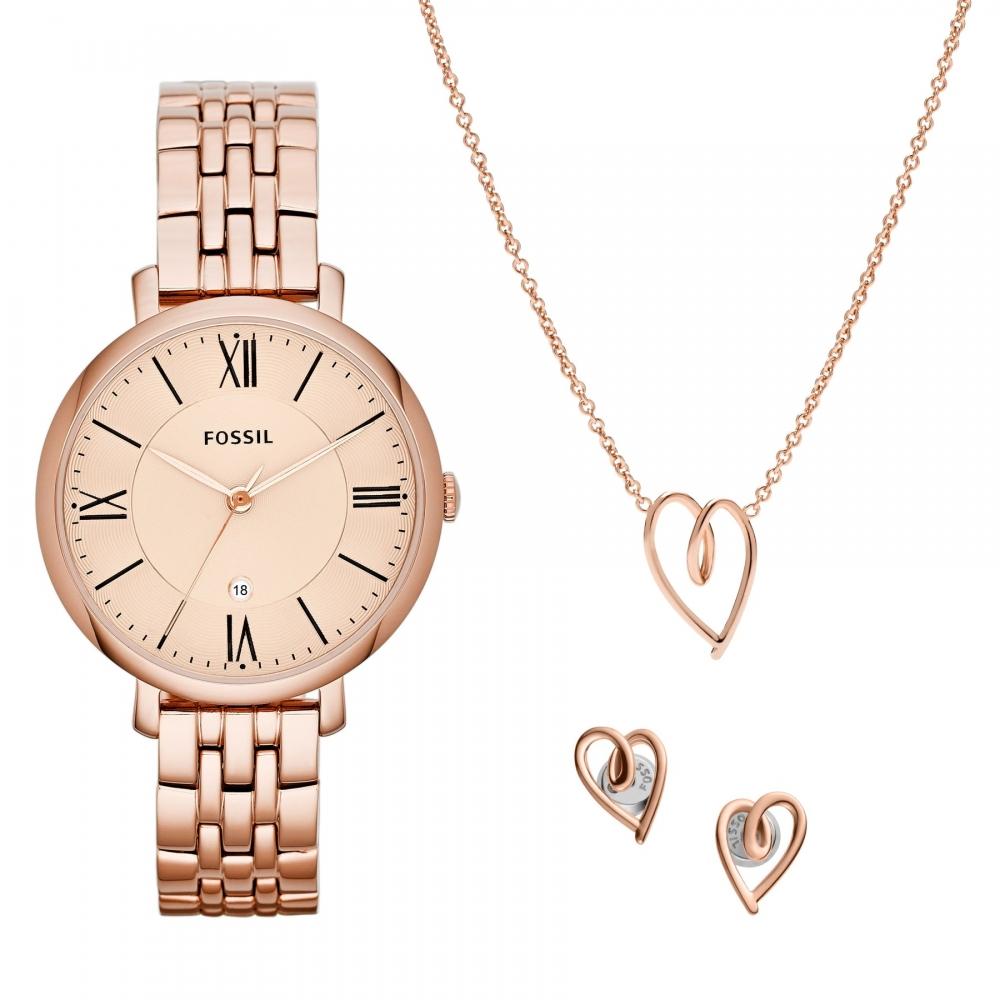 Fossil Women s Jacqueline Three-Hand Date, Rose Gold-Tone Stainless Steel Watch and Jewelry Set
Fossil Women s Jacqueline Three-Hand Date, Rose Gold-Tone Stainless Steel Watch and Jewelry Set