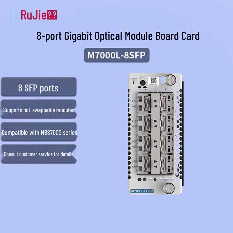 Ruijie M7000L-8SFP 8-Port Gigabit SFP Network Module
Ruijie M7000L-8SFP 8-Port Gigabit SFP Network Module