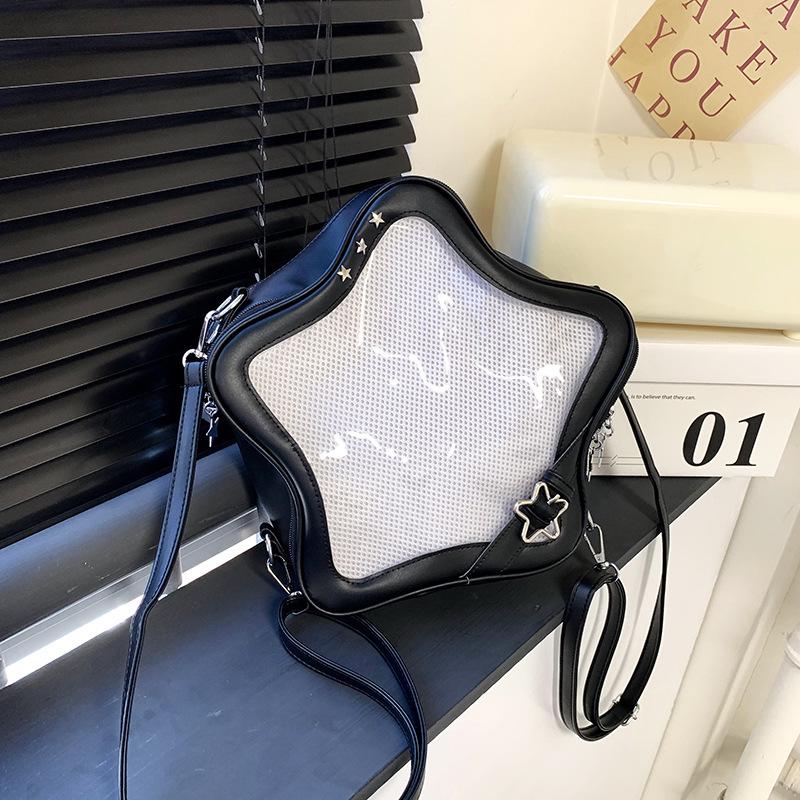 Two-Dimensional Pentagram Ita Bag: Cute, Versatile, Transparent Crossbody Backpack for Girls
Two-Dimensional Pentagram Ita Bag: Cute, Versatile, Transparent Crossbody Backpack for Girls