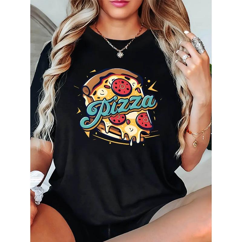 European sizes Women s Pizza Print T-Shirt - Short Sleeve Round Neck Casual Summer Blouse with Pizza Slice & Topping Patterns 4XL чорний
European sizes Women s Pizza Print T-Shirt - Short Sleeve Round Neck Casual Summer Blouse with Pizza Slice & Topping Patterns 4XL чорний