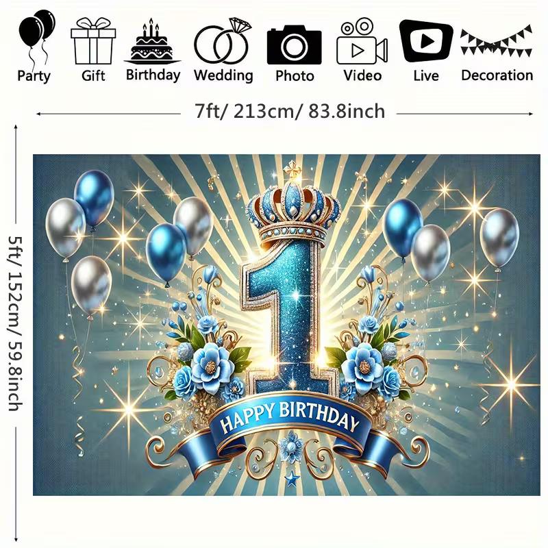 2D Royal Prince Crown 1st Birthday Party Background 47.2x31.5inch/120*80cm
2D Royal Prince Crown 1st Birthday Party Background 47.2x31.5inch/120*80cm