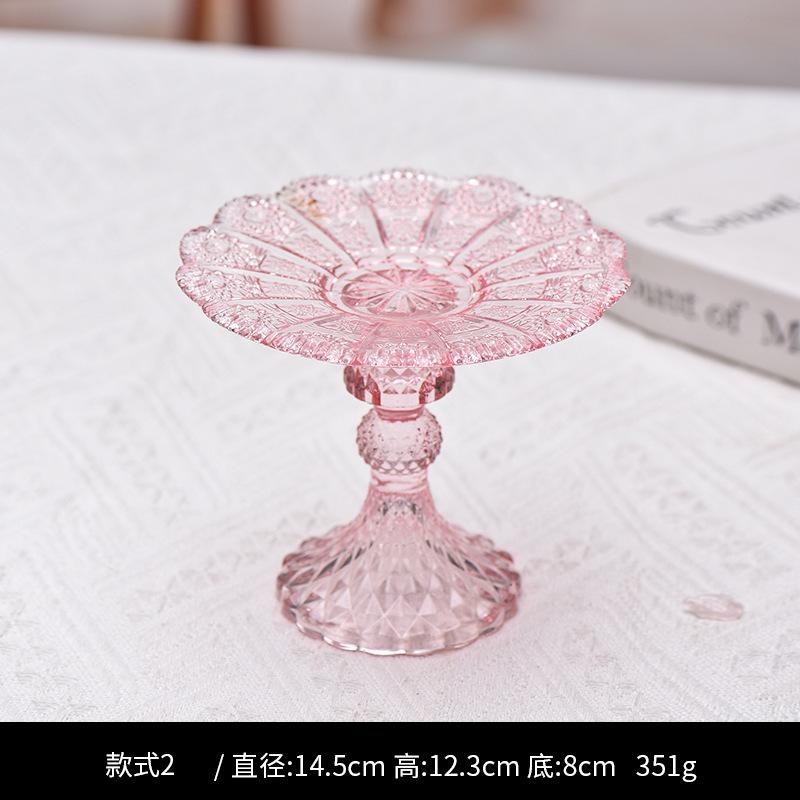 Luxshiny 1 шт. Элегантная хрустальная стеклянная фруктовая тарелка на высокой ножке, десертный поднос для закусок, стильное бытовое хранение для вечеринок, свадеб и ежедневного использования