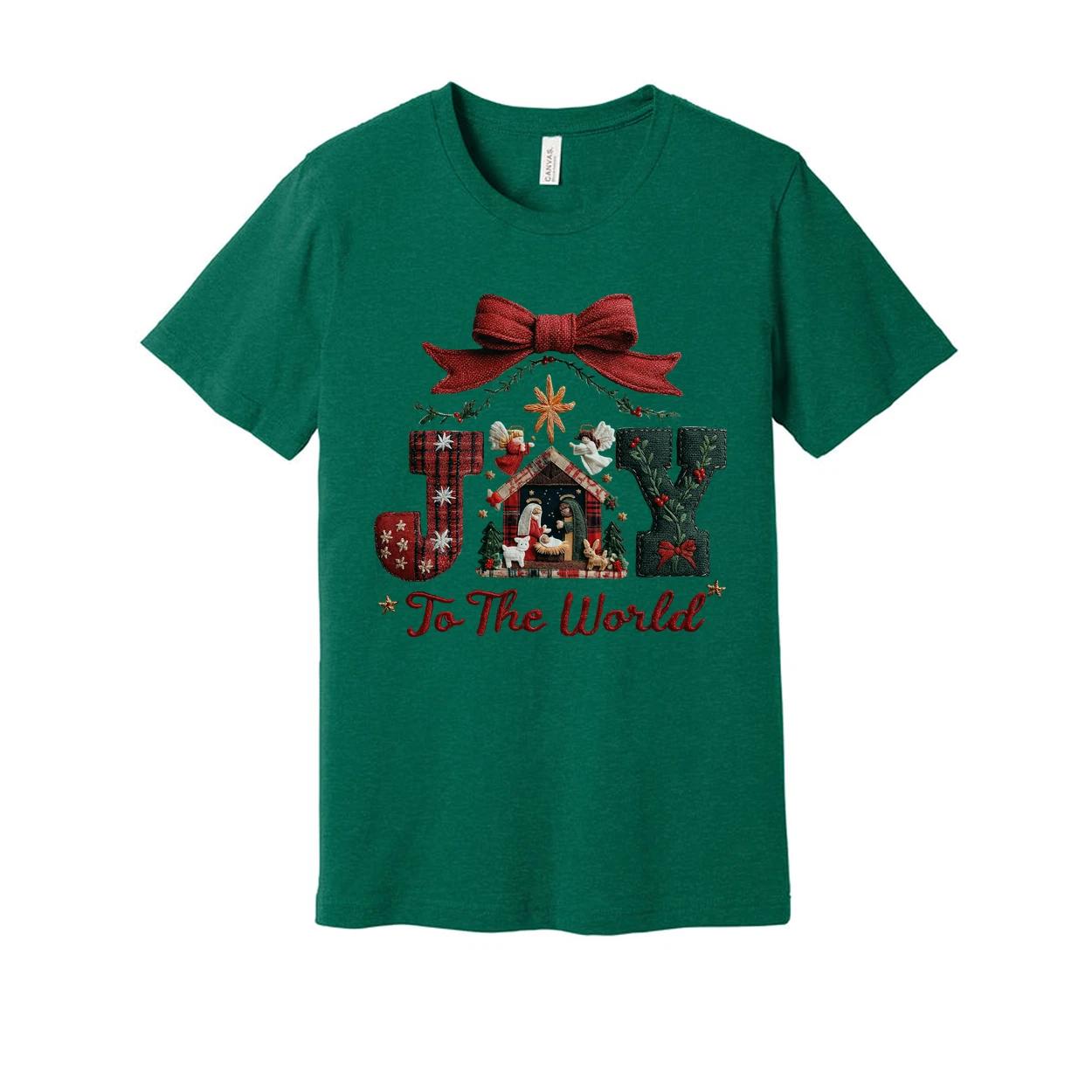 Joy To The World Christmas Graphic T Shirt Unisex White Cotton Shirt With Nativi 2XL
Joy To The World Christmas Graphic T Shirt Unisex White Cotton Shirt With Nativi 2XL