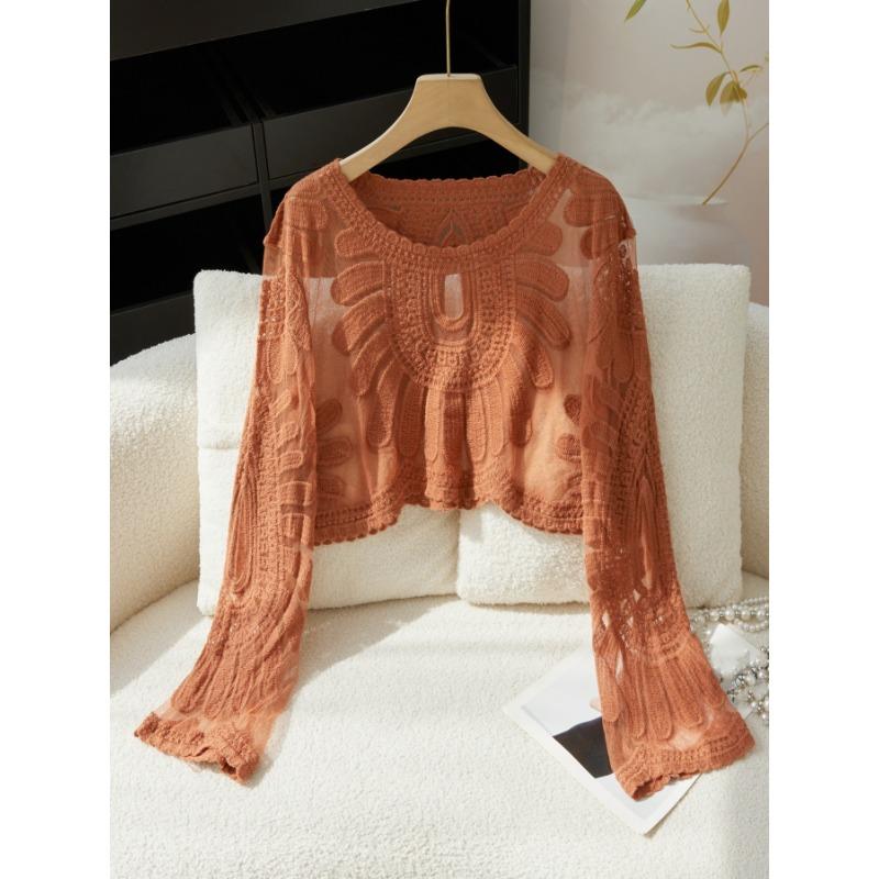 Women s Mint Green Crochet Lace Cropped Cover Up - Sheer Mesh Long Sleeve Blouse OneSize червоний
Women s Mint Green Crochet Lace Cropped Cover Up - Sheer Mesh Long Sleeve Blouse OneSize червоний