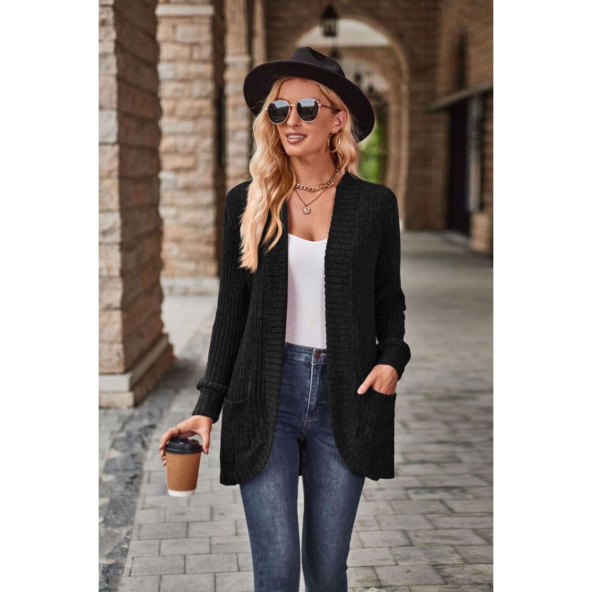 2025 Autumn New Women s Solid Color Ribbed Fleece Casual Patchwork Long Sleeve Cardigan Coat XL чорний
2025 Autumn New Women s Solid Color Ribbed Fleece Casual Patchwork Long Sleeve Cardigan Coat XL чорний
