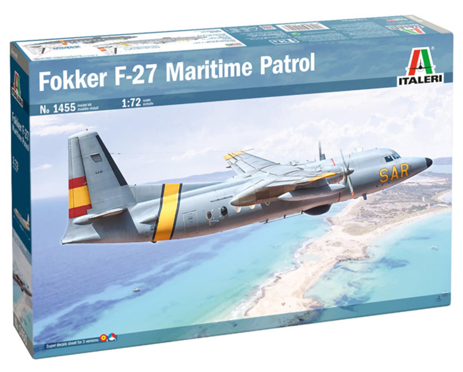 Platz Italeri Spanish Fokker Patrol Aircraft Plastic Model IT1455 1/72 F-27 Anti-Submarine (Airplane)
Platz Italeri Spanish Fokker Patrol Aircraft Plastic Model IT1455 1/72 F-27 Anti-Submarine (Airplane)