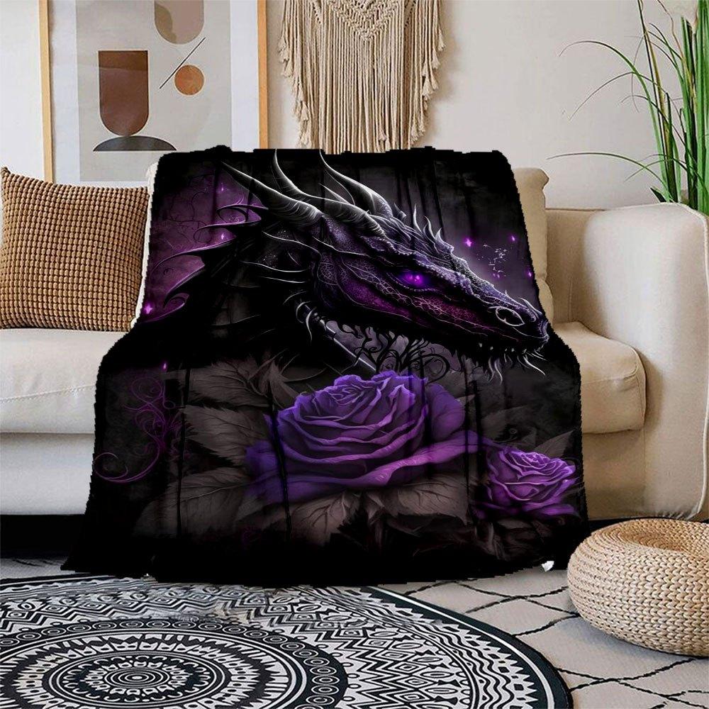 Purple Rose Dragon Wall Art Print PosterBlanket Flannel Throw Blanket for Sofa, Bed, Travel, Camping, Office, Couch, Chair, And Bed Gift for 150x180cm
Purple Rose Dragon Wall Art Print PosterBlanket Flannel Throw Blanket for Sofa, Bed, Travel, Camping, Office, Couch, Chair, And Bed Gift for 150x180cm